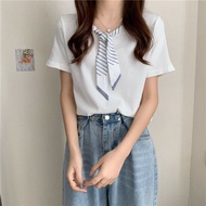 AJW [HCD] Atasan Wanita Variasi Syal Knit Premium Kekinian | Baju Wanita Syal Leher Rajut Lengan Pen