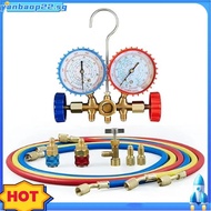 R410a 3Way AC Diagnostic Manifold Gauge Complete Set for R134A R410A R22 with Hose Adapters Quick Co