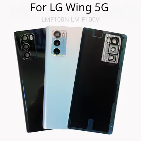 Glass Battery Cover For LG Wing 5G LMF100N LM-F100V Battery Door Back Housing Cover Repair Parts Wit