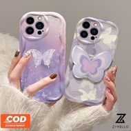 Compatible for IPhone 15 Pro Max IPhone 11 IPhone 14 Pro Max IPhone 13 Pro Max IPhone 12 Pro Max IPhone 7 Plus IPhone 8 Plus Beautiful Purple Butterfly Shockproof TPU Phone Case