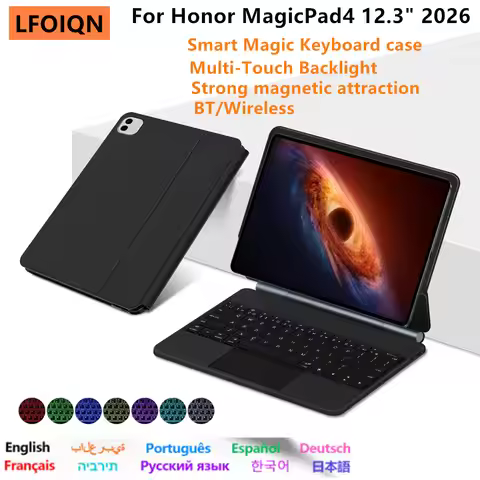 LFOIQN Magic Keyboard for HONOR MagicPad 4 Magnetic Case Smart TrackPad Keyboard Folio for Honor Mag
