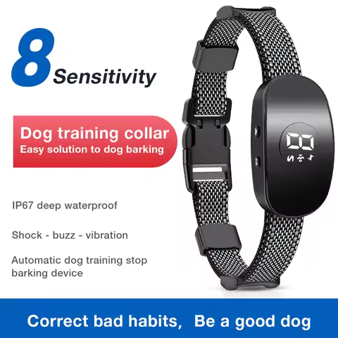 Automatic Anti Bark Dog Collar Barking Controller Dog Training Collar Waterproof Rechargeable Stop B