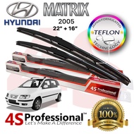 Hyundai Matrix 2001-2010 4S Professional™ Teflon Silicone Series Wiper Blades (1 pair) - 1 Year Warr