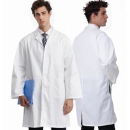 Button Long Sleeve Lab Coat Unisex Student Laboratory Doctor Work Gown Costume