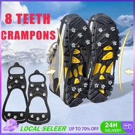 1 Pair 8 Nails Ice Gripper Anti-slip Hiking Shoes Crampons spike shoes kasut anti slip Shoe Cover Cr