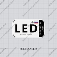 Pulkovo Airport Code LED Sign Sticker Vinyl Sticker