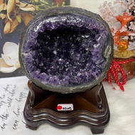 Earth-Shaped Geode Town House Huasha ️ Uruguay Round Cave ESPa+4.72kg Symbiotic Agate Deep 7cm Natural Black Amethyst Money Lucky People