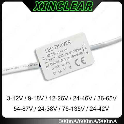 LED Driver 300mA 1-3W 4-7W 8-12W 18W 20W 18-25W 25-36W LED Constant Current Driver Power Unit Supply