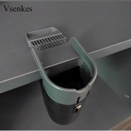 [Vsenkes] Desktop Mini Desk Trash Can 2 in 1 Broom Lid for Apartment Dorm Restaurant