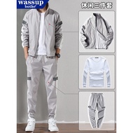 [Featured Selection] WASSUP Co-branded Sports Suit Men's Running Suit Autumn Sports Suit Casual Long