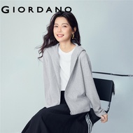 GIORDANO WOMEN Waffle loose hooded jacket 13376205