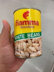 White Bean in Brine ถั่วขาว ในน้ำเกลือ ตรา ไฟมม วีสุเวียนา 400g Boiled White Beans in Brine Fiamma Vesuviana Brand ถั่วขาวในน้ำเกลือ