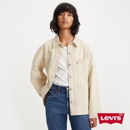 Levis 女款 Oversize復古老爹版工裝牛仔外套 / 美中務農風條紋 熱賣單品