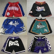 Basketball Shorts With Pockets Dense Embroidered Edition Pistons Kings Magic 76ers Shorts