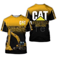 2022 ผู้ชายผู้หญิง Caterpillar เครื่องจักรทำงานตลกแฟชั่นฮาราจูกุ 3D พิมพ์ฤดูร้อนเสื้อยืดถนนแขนสั้น