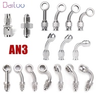 Stainless Steel AN3 Motorcycle Motor Bike Hydraulic Brake Oil Hose Line Banjo Fitting 10MM Straight/