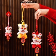 ANGINGBAO4Q Wind Chime, Lion Head with Bell Plush Pendant, Cartoon Tassel Dance Lion Hanging Decorat
