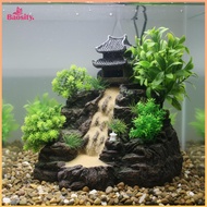Baosity Environmentally Friendly Aquatic Aquarium Waterfall Decoration No Fade Mountain Waterfall Ro