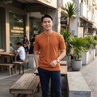 ROO Unisex Short Sleeve Henley T-Shirt 100% Cotton