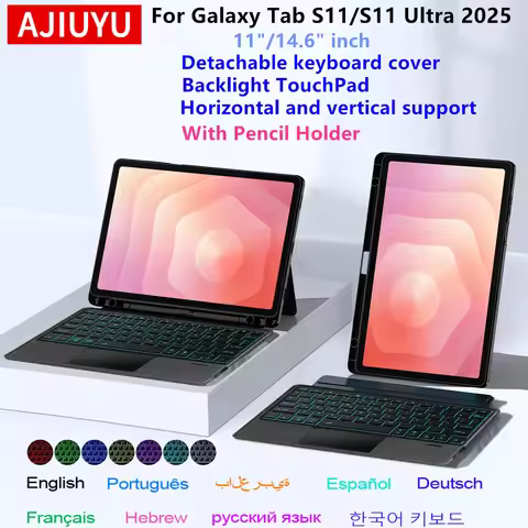 TouchPad Keyboard Case For Samsung Galaxy Tab S11 11'' SM-X730 X736B Tab S11 11" S11 Ultra 14.6" 202