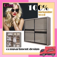 ( Free Installation + Free Shipping )[Erica] 2 Door Wardrobe - Elegant Design / Almari Baju / Wardrobe Slinding Door