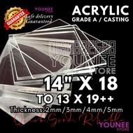 14 x 18 inches to 19++ inches acrylic sheet with 2mm, 3mm 4mm and 5mm / transparent akrilik