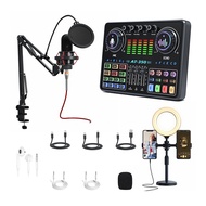 Live Sound Card Full Set of Equipment 48V AT350 Sound Card Live Singing with K20 Microphone Sound Card Kit Easy to Use