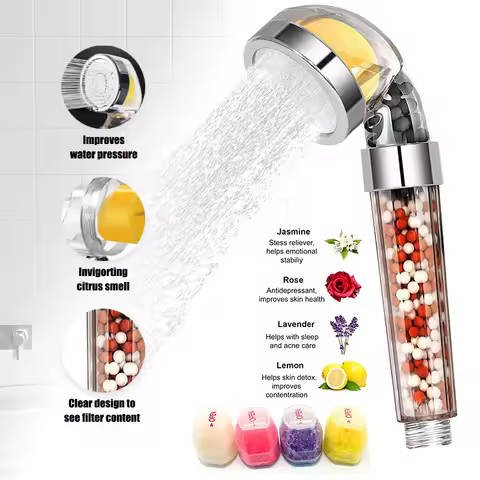 Shower Head With Vitamin C,High Pressure Shower Head Water Saving,SPA Shower Head,Water Massage Show