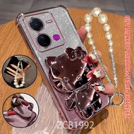 【New】Case for VIVO v25 PRO 5G v25e 4G V23E v20 v phone case Four corner anti fall glitter paper cat 