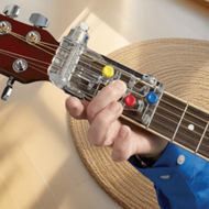 1/2pcs Guitar Chord Practice Assist Tool - Transparent Finger Strength Trainer With Colored Coded Bu