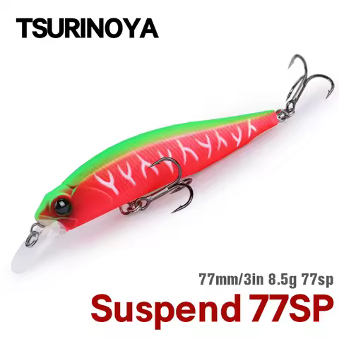 TSURINOYA Jerkbait DW101 77mm 8.5 Suspending Minnow Fishing Lure 77SP Artificial Hard Baits Movement