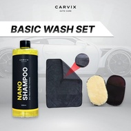 CARVIX | Car Wash Set - Nano Car Shampoo + Ultra Absorbent Towel + Wool Wash Mitt -Sabun Cuci Kereta