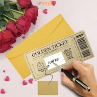 TYJC Golden Ticket Scratch- Card,  Raffle Gift Concert Ticket,  Party Favor Scratch  Ticket with Env
