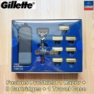 Gillette® Fusion5 ProShield 1 Razor + 8 Cartridges + 1 Travel Case ชุดมีดโกน ยิลเลตต์ Premium Editio