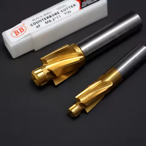 BB Piloted Counterbore Milling Cutter HSS Flat Bolt Hole Cap Screw Countersink Tool 4 Flutes Pilot M