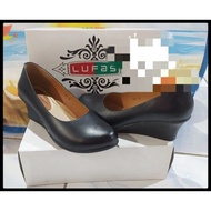 [✅Garansi] Wedges Sepatu Kerja Dinas Kulit Lufas Psh Psk Persit Jala