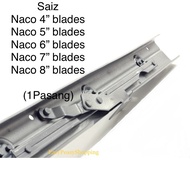 Naco Window 45678 Blades /Naco Tingkap /Aluminium Naco Clip Traditional Window Louver (1PAIR)