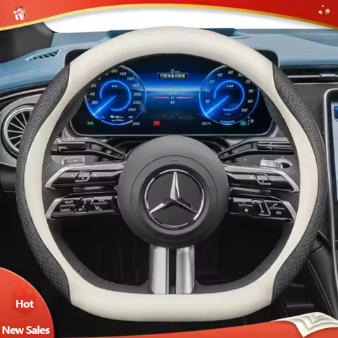 Leather Car Steering Wheel Cover for Mercedes Benz GLS600 G400d G63 EQA250 EQB250 EQE350+ EQS450+ A2