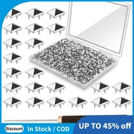 Four-Jaw Square Metal Studs 10 mm Silver Pyramid Studs for Clothing 1300PCS Spike Studs for Leather 