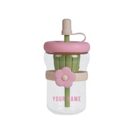 FAMSY Flower Cup Dengan Personalisasi Nama Botol Minuman Cantik Untuk Gift Water Bottles Pink Saiz 1