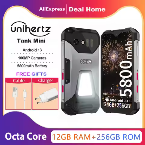 Unihertz 8849 Tank Mini Rugged 12GB+256GB 4.3 Inch Android 13 5800mAh Helio G99 Octa Core 100MP Came