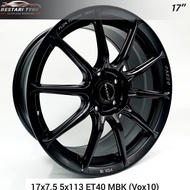 (VOX10) NEW SPORT RIMS LIGHT WHEELS RAXER FLOW FORMING 17 INCH 17x7.5 5x113 ET40 MBK READY STOCK SPORT RIM