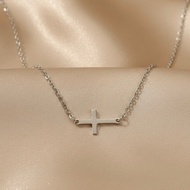 [Side cross necklace] • ANTI-RUST cross necklace • stainless steel necklace • titanium necklace • mo