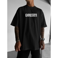 Men's Street T-Shirt-Summer Breathable "GANGSTER" Print Outstanding Back Thermal Sticker
