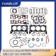 Engine Cylinder Head Full Gasket Set Fit 3.8 3.9 4.2 L V6 Gas 992 994SEFI 994SMPI 237 For 96-04 FORD