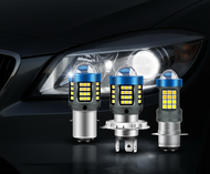 LED Motorcycle Headlamp P15D BA20D H6 H4 Lens, Hi-Lo Beam, Signal & Fog Light, 12V/24V, 6000K