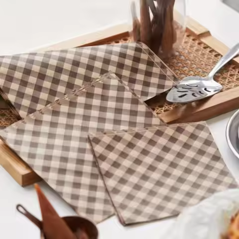 50pcs Deli Wax Paper Sheets Basket Liners Picnic Sheets Greaseproof Deli Wrapping Sheets Coffee Chec