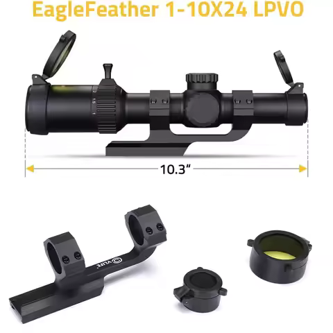 CVLIFE 1-10x24 LPVO Rifle Scope 30mm Cantilever Mount 5 Levels Red Green Illumination Reticle SFP Ze