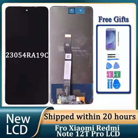 6.6'' For Xiaomi Redmi Note 12T Pro 23054RA19C LCD Display Screen Frame Touch Panel Digitizer For Re