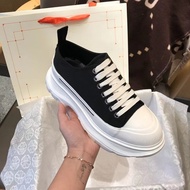 AAA+ McQueen Canvas Shoes - Spring/Summer 2024 Lace-Up Platform with Thick Sole